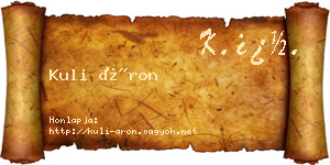 Kuli Áron névjegykártya