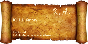 Kuli Áron névjegykártya